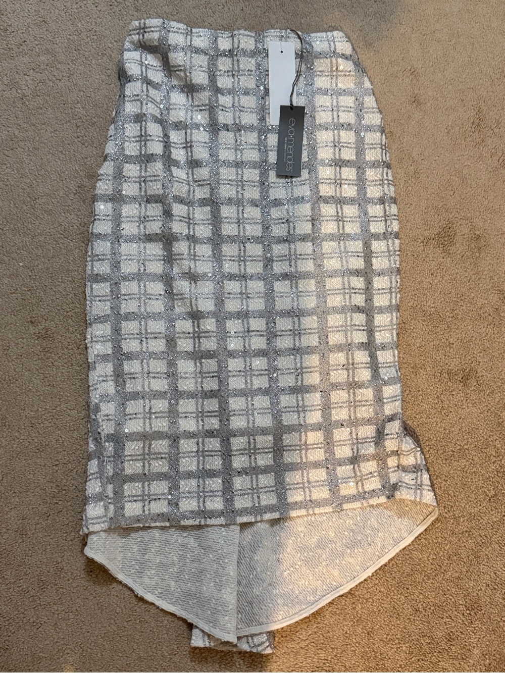 New York & Company x Eva Mendes - 2 piece Silver tweed skirt & shirt